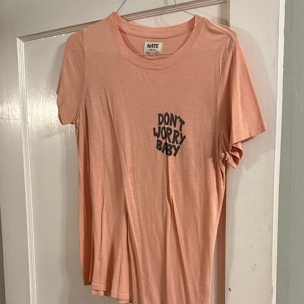 'Don't Worry Baby' Peach Graphic Tee